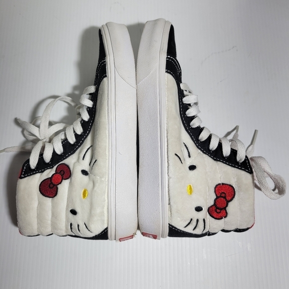 Vans Sanrio Hello  Kitty Sk8-Hi canvas high top slim plush sneakers shoes size 6 - Picture 5 of 9